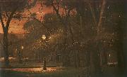 Mihaly Munkacsy Park Monceau at Night France oil painting reproduction